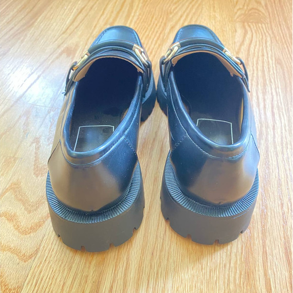 NEW NO Tags/Box Zara Black Chunky Lug Heel Loafers Moccasins Shoes 9W/M7 - Picture 5 of 8